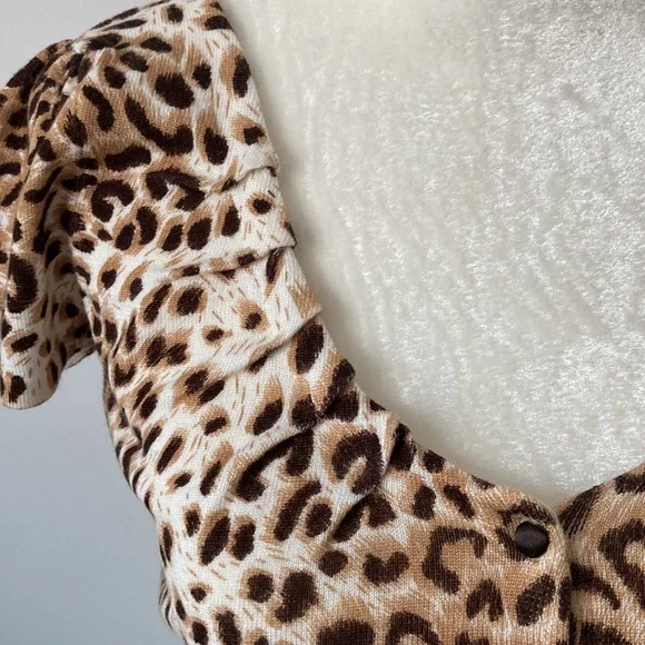INC Animal Print Fitted Short Sleeve Sweater - Picture 3 of 8